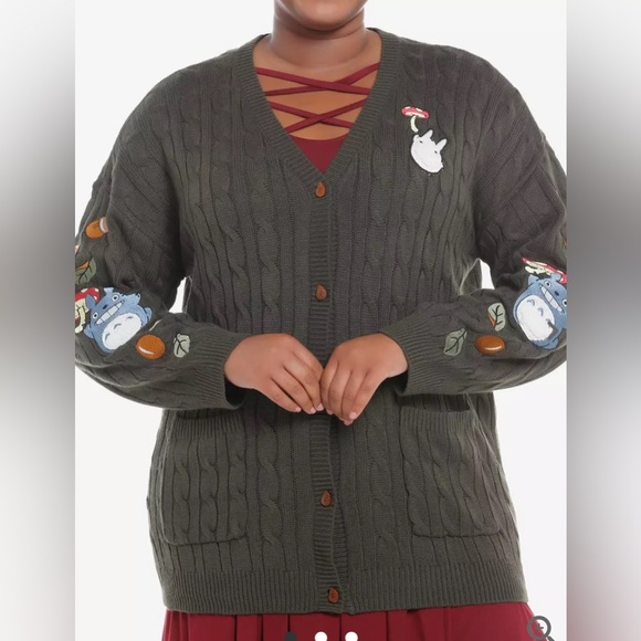 2X Her Universe Studio Ghibli My Neighbor Totoro Forest Green Cardigan - Picture 2 of 4